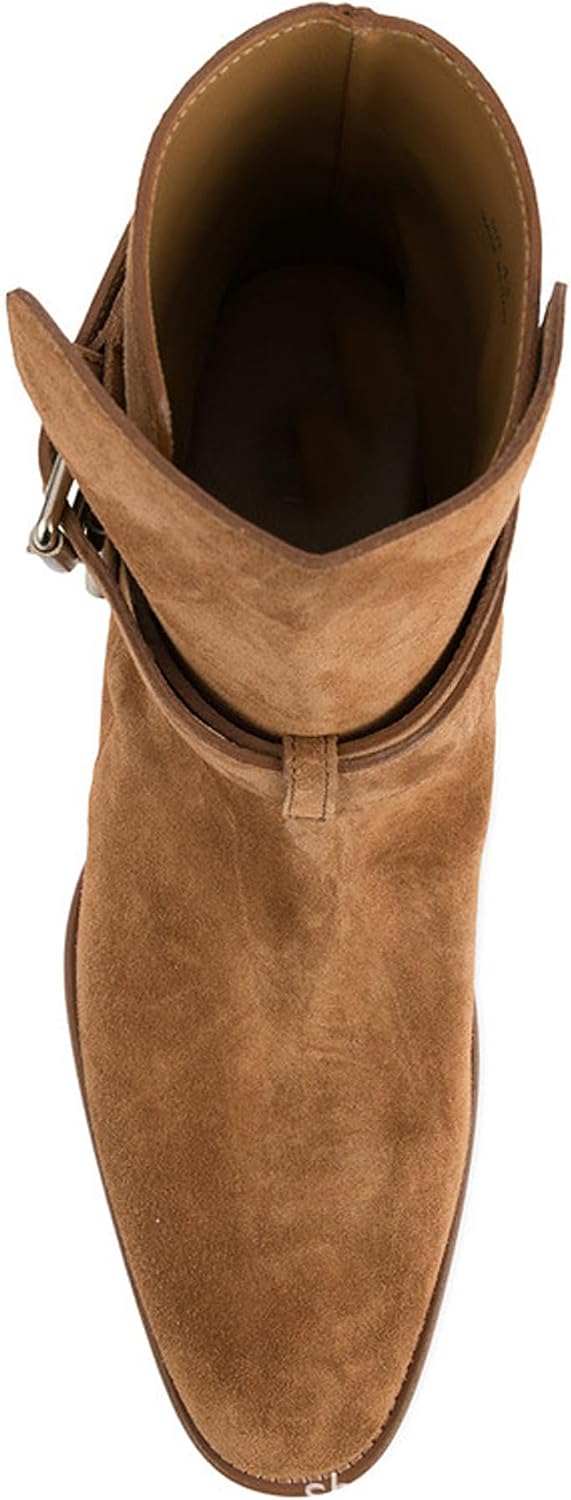 Santimon Men's Double-Buckle Jodhpur Boots- Premium Suede Harness Ankle Chelsea Boots, Dress Casual Western Boots for Business, Casual, Travel, Wedding,Party