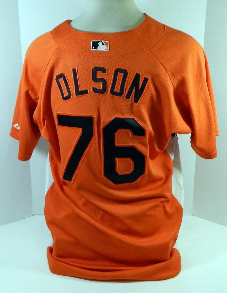 2007-08 Baltimore Orioles Olson #76 Game Used Orange Jersey BP ST 014 - Game Used MLB Jerseys