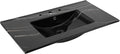 JONATHAN Y Ancillary 36 in. W x 18.25 in. D Ceramic Vanity Sink Top with 3-Hole Rectangular Single Sink Basin, Black Marble Effect SNK1003D
