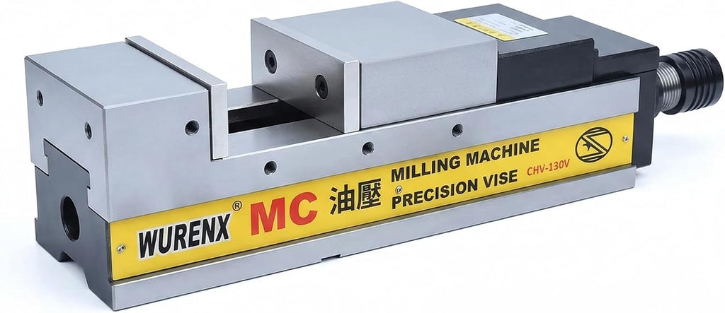 High Precision Hydraulic CNC Machine Vise 4'/5'/6'/8', Heavy Duty Milling Vise for CNC Milling Machine, Hardened Steel Precision Vise for Metalworking Machining (CHV-130V 5inch(Jaw opening 7.09inch))