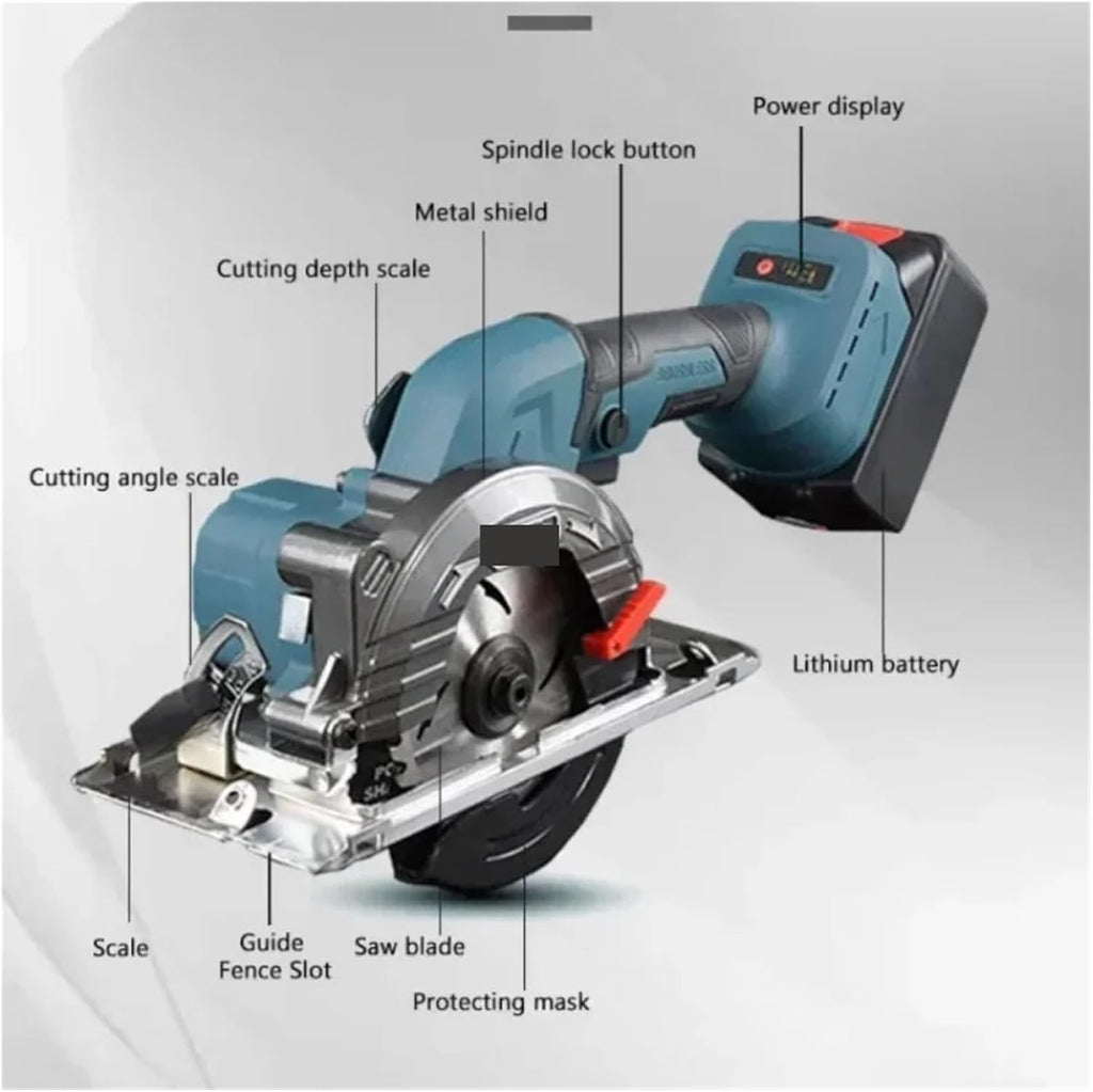 Reciprocating Saw, Brushless Circular Saw 5 Inch 125mm Multifunctional Cutting Tool Handheld Cordless Electric Chainsaw For 18V Battery