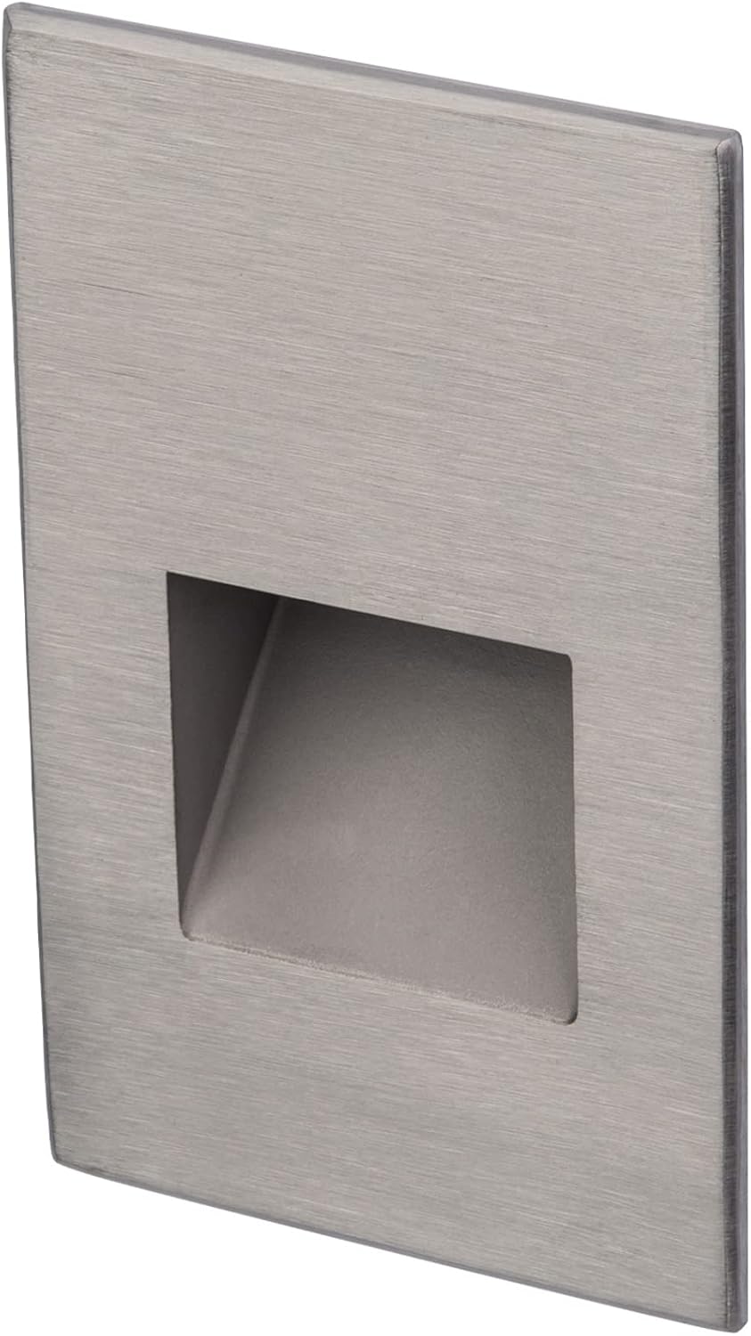 WAC Landscape Lighting, LEDme 120V LED Vertical Indoor and Outdoor Step and Wall Light 2700K Built-in LED in Stainless Steel