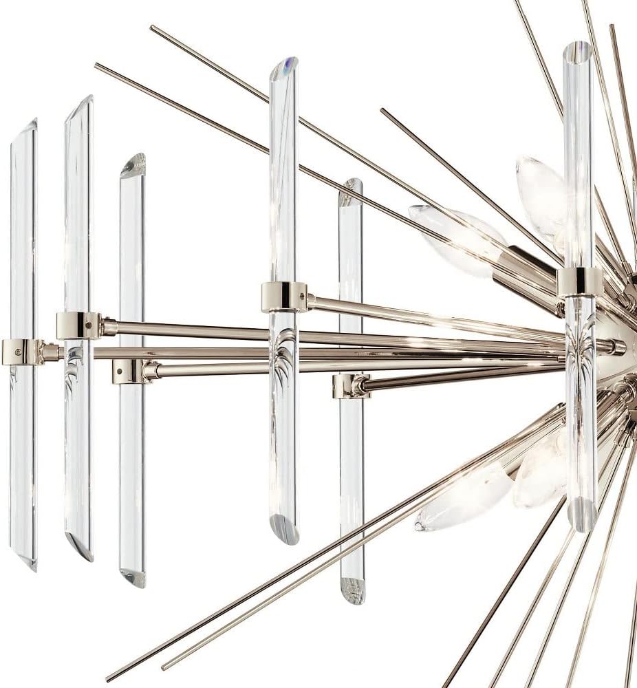 Kichler Eris 16.75' 8 Light Chandelier with Optical Crystal in Polished Nickel