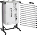 Adir Blueprint Rack and Clamps - 12 Pack of 30 Inch Blueprint Clamps and Mobile Blueprint Rack - Heavy-Duty Large Document Storage Solution for Blueprints, Posters, Maps, & Construction Plans