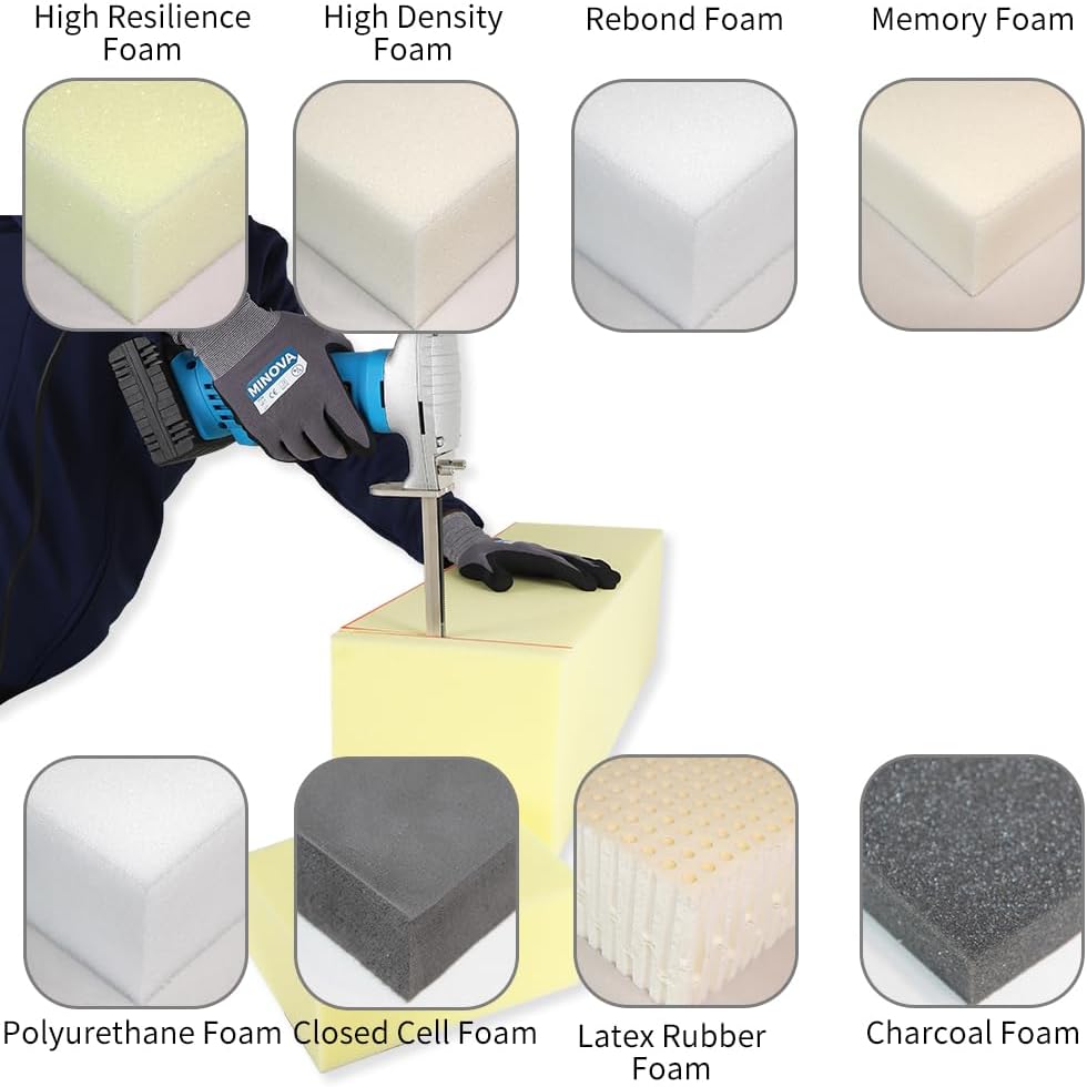 Brushless Foam Rubber Cutter 8' Kit, Cutting of All Densities of Rubber, upholstery foam cushion & Flexible Plastic Foam, Heavy-Duty Cutting Tool, Designed for Fast (Corded)