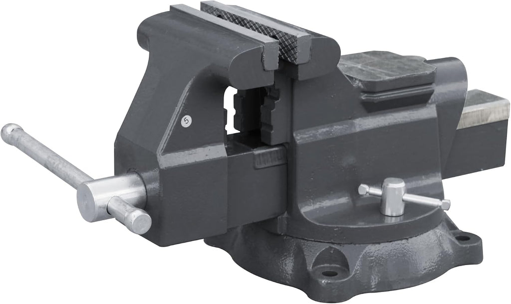 KAKA INDUSTRIAL Bench Vises 6 Inch Jaw Width, 6 Inch Jaw Opening Homeowner's Vise, Swivel Base Heavy Duty, for Drilling, Pipe Cutting, Woodworking AVS-150