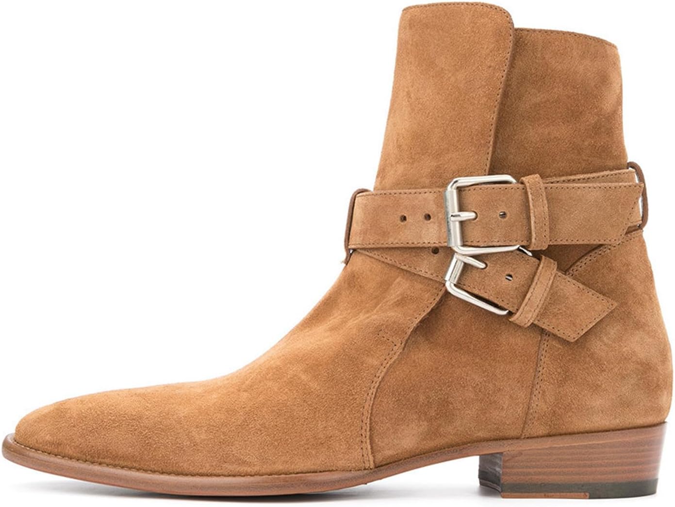 Santimon Men's Double-Buckle Jodhpur Boots- Premium Suede Harness Ankle Chelsea Boots, Dress Casual Western Boots for Business, Casual, Travel, Wedding,Party