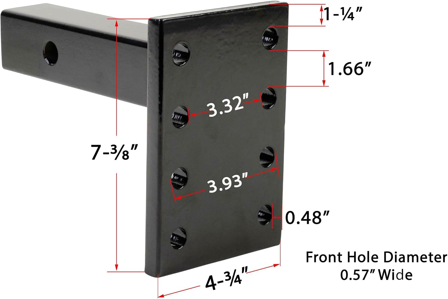 Mytee Products MOUNTING Pintle Hitch KIT MOUNTING Plate W/8TON Pintle Hitch 2-5/16IN Ball for Trailer
