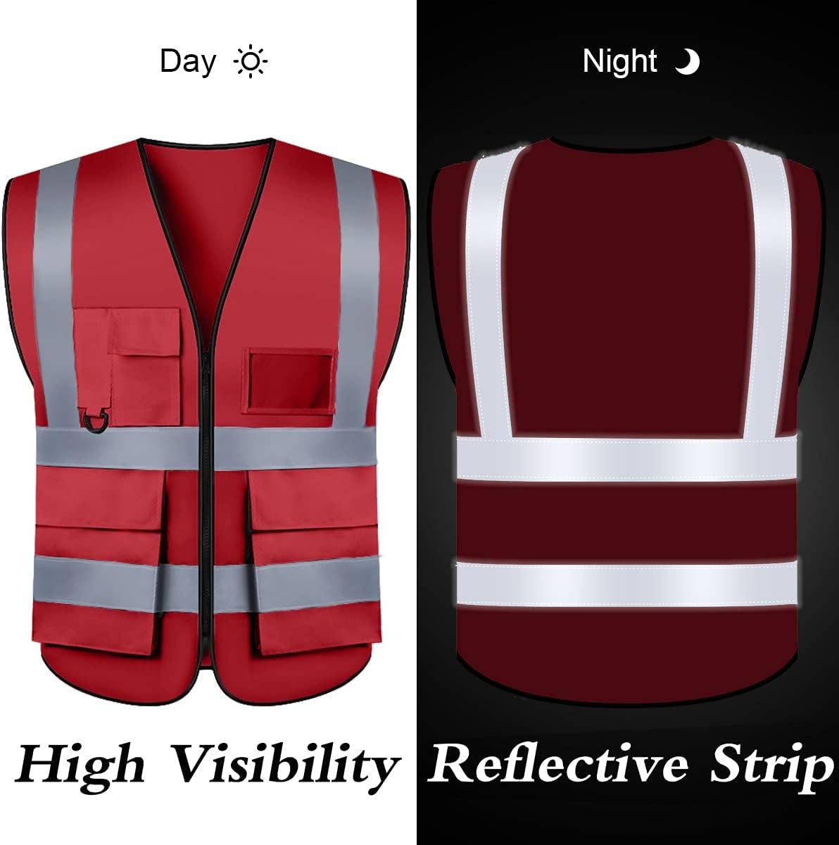 BeautyWill Bulk Custom Logo Safety Vest High Visibility Reflective Work Vests