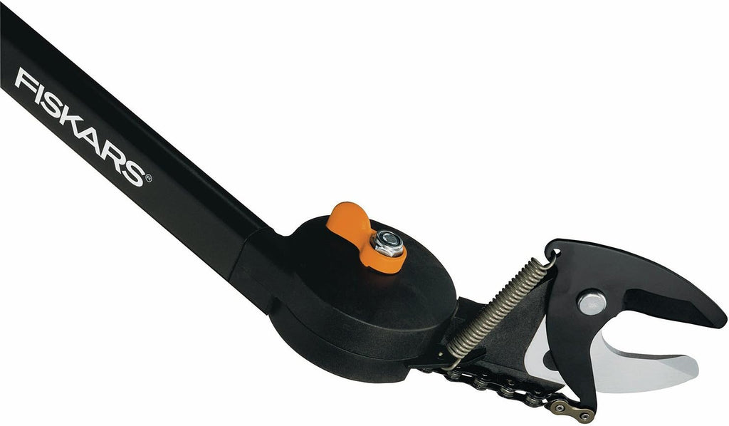 Fiskars Tree Pruner Bypass Long UP84, Non-Stick Coated Blade, Tempered Steel Blades/Aluminium Handle, Length: 2.4 m, Black/Orange, 1001557