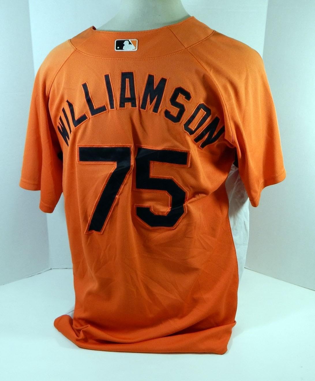 2007-08 Baltimore Orioles Henry Williamson #75 Game Used Orange Jersey BP ST 005 - Game Used MLB Jerseys
