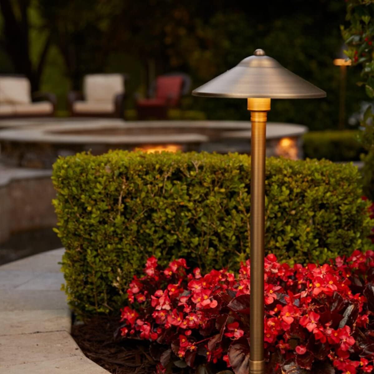 VOLT 15-Pack 12V Cast Brass Max Spread Path Lights (9' Shade, 25' Tall) with 3W 2700K Warm White G4 LED Bulbs for Low Voltage Landscape Lighting on Outdoor Pathway, Walkway, Garden, Driveway or Patio