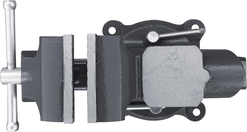 KAKA INDUSTRIAL Bench Vises 4 Inch Jaw Width, 3 Inch Jaw Opening Homeowner's Vise, Swivel Base Heavy Duty, for Drilling, Pipe Cutting, Woodworking AVS-100