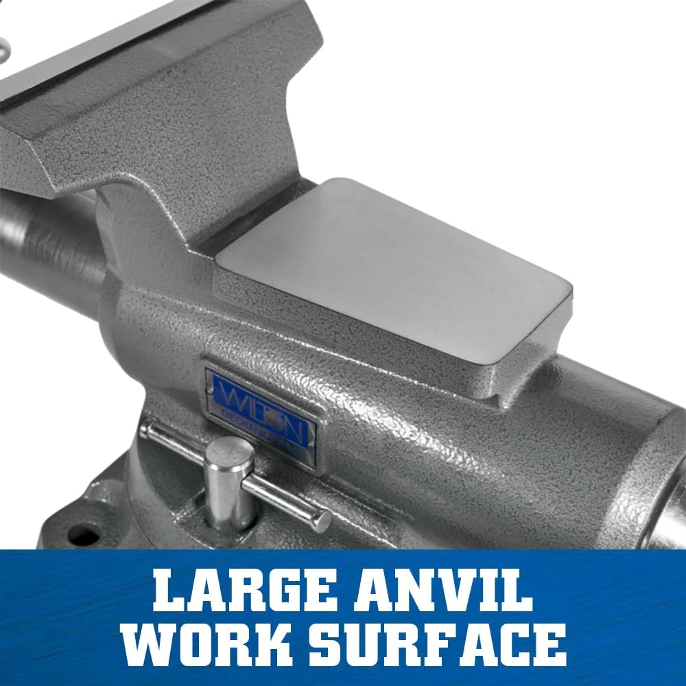 Wilton Mechanics Pro Bench Vise, 8' Jaw Width, 8-1/2' Jaw Opening, 4-1/2' Throat (Model 880M), Grey