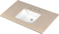 MSI Cosmic Sand Vanity Top with Under Mount Rectangle Ceramic Sinks, Engineered Marble Stone, 4' CC Faucet Holes, 49'X22'