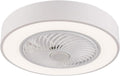 Ceiling Fan with Light Kit,22 Inch Modern LED Remote Control Semi Flush Mount Fandelier with Invisible Acrylic Blades,3 Colors 3 Speeds Changing,Enclosed Low Profile Fan (White)