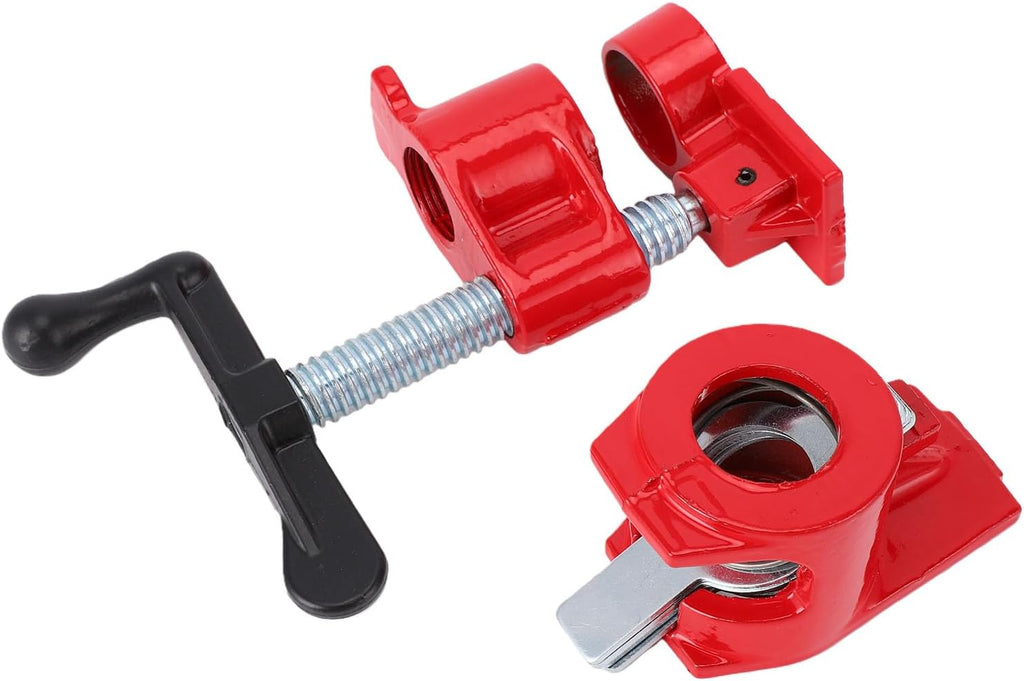4Sets 3/4 Inch Woodworking Clamp Set, Cast Iron Wide Base Vise for Wood Metal Workbench Gluing Drilling Cabinet Making,