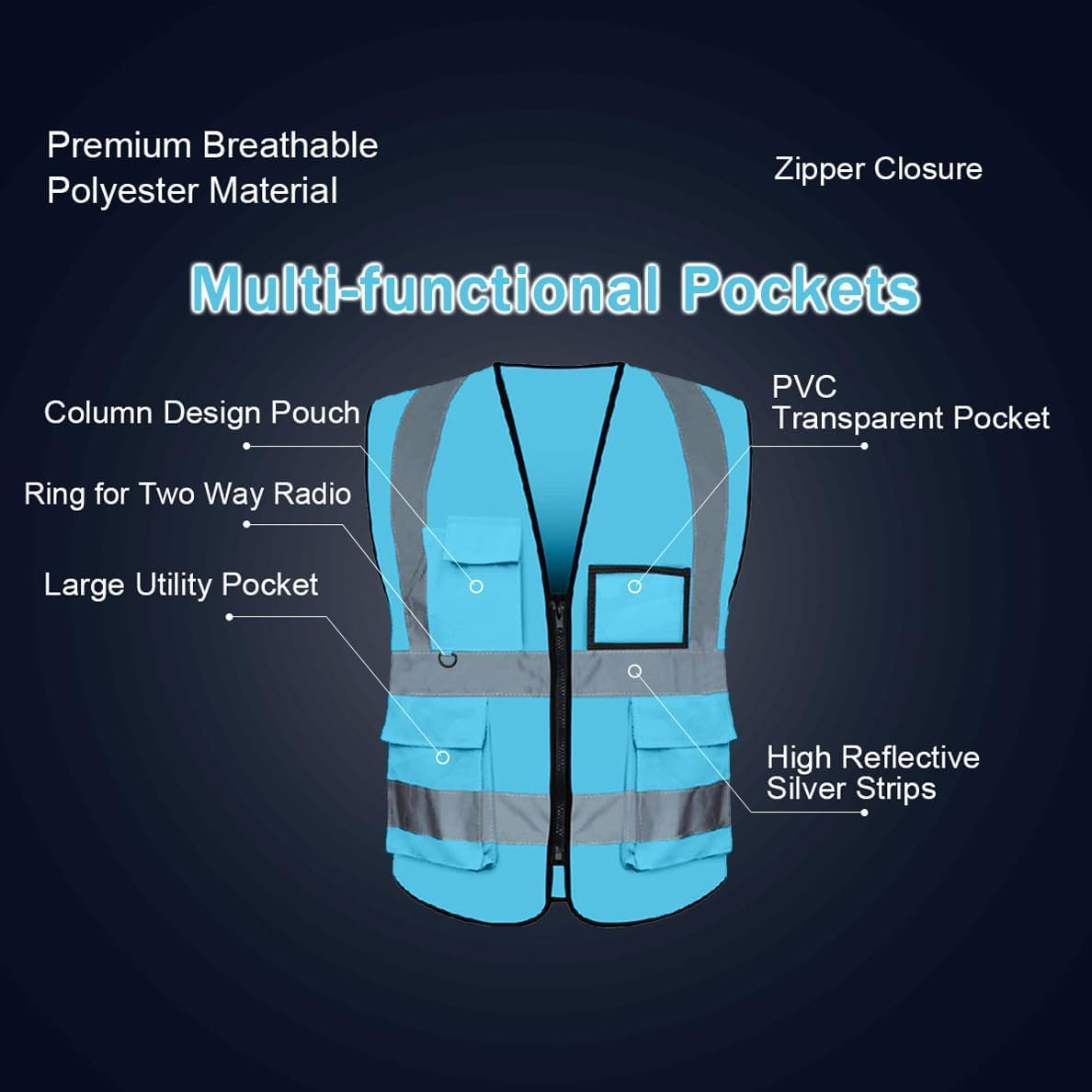 Custom Safety Vest Class 2 High Visibility Reflective Vest
