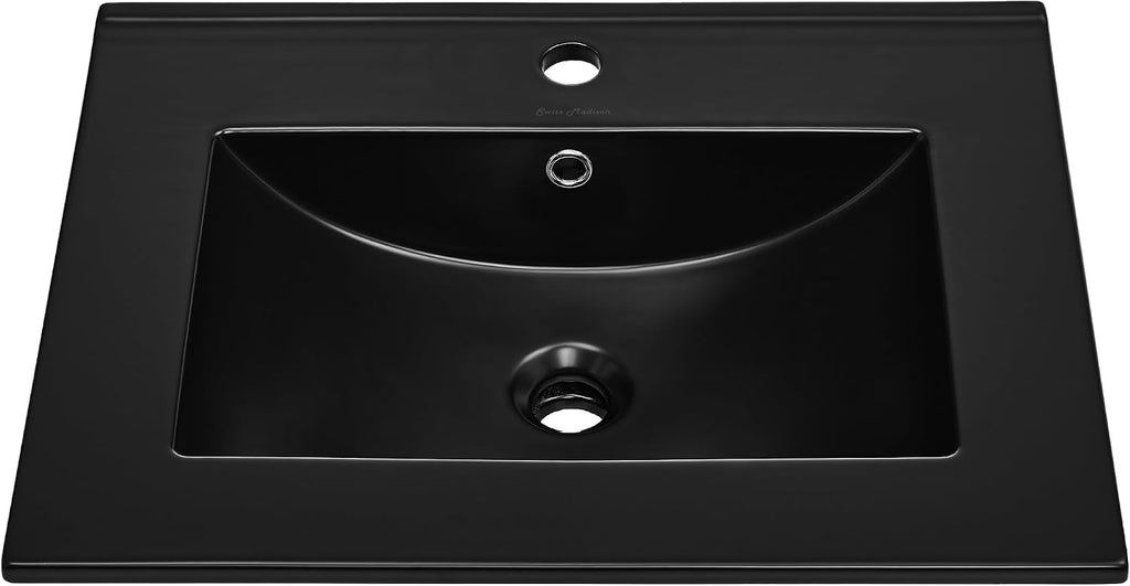 Swiss Madison 24' Vanity Sink Top in Glossy Black