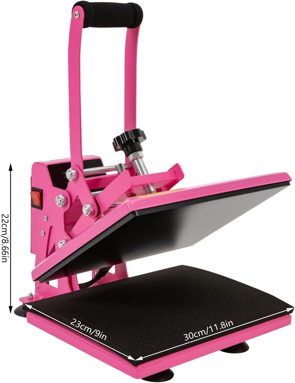 Heat Press Machine 11.8 * 9inch, Intelligent Control Heating Sublimation Heat Press Machine for T Shirts,Clamshell Digital T Shirt Press Machine for Homes, Craft Stores, Print Stores (Pink)