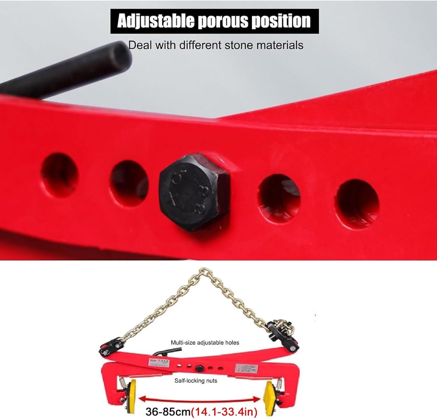 Granite Slab Lifting Clamp Pliers - Adjustable Jaw Opening Tool for Lifting Stone, Concrete, Aluminum, and Metal Sheets, 42-91cm / 16.5-35.8in Range