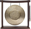 10'-12' Gongs on Woodsonic Stand - Includes Gong, Mallet, & Stand/Easy to Play Traditional Chinese Gong/Easy to Assemble Stylish Wood/Great for Small Spaces
