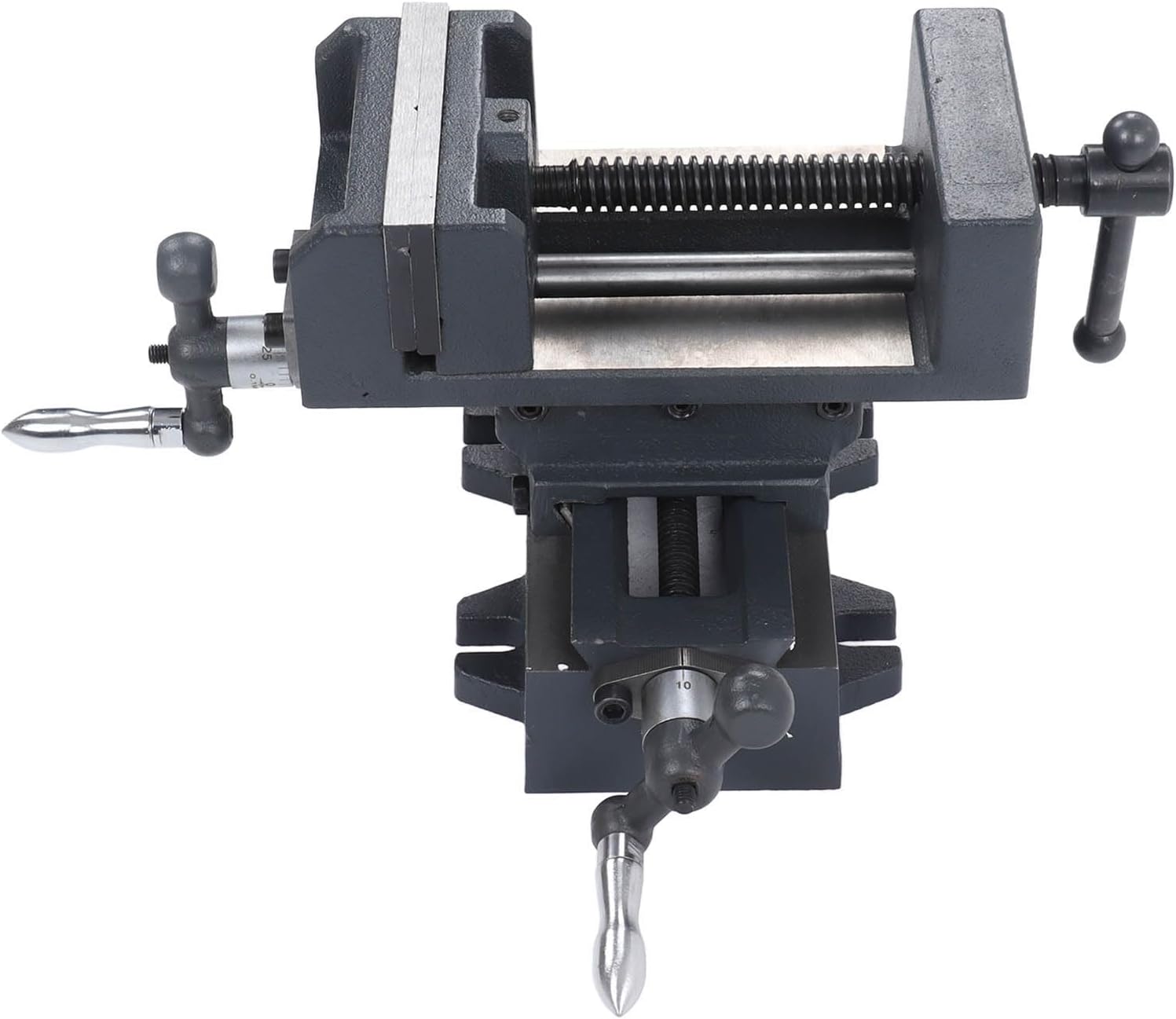 4 Inch Cross Slide Drill Press Vise, Industrial Strength Cast Steel, 100mm Jaw Opening, Accurate Clamping, Stable Mounting for Drilling and Milling Machines