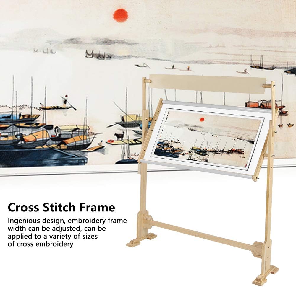 Embroidery Stand,Pillowcase Embroidery Frame Portable Embroidery Frame Easy To Install Adjustable Wood Cross Stitch Frame Stand ,Standing Cross Stitch Frame For Art Craft Sewing And Hanging