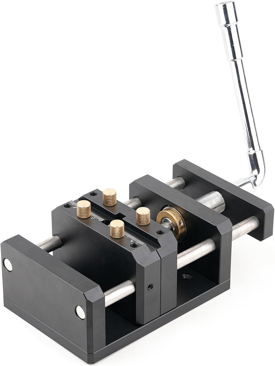 Self Centering Drill Vise, Multi Purpose Woodworking Vise, Portable Aluminum alloy Vice, Centering Hole Puncher Tool with Handle
