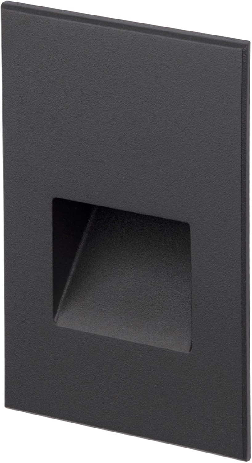 WAC Landscape Lighting, LEDme 120V LED Vertical Indoor and Outdoor Step and Wall Light 2700K Built-in LED in Black