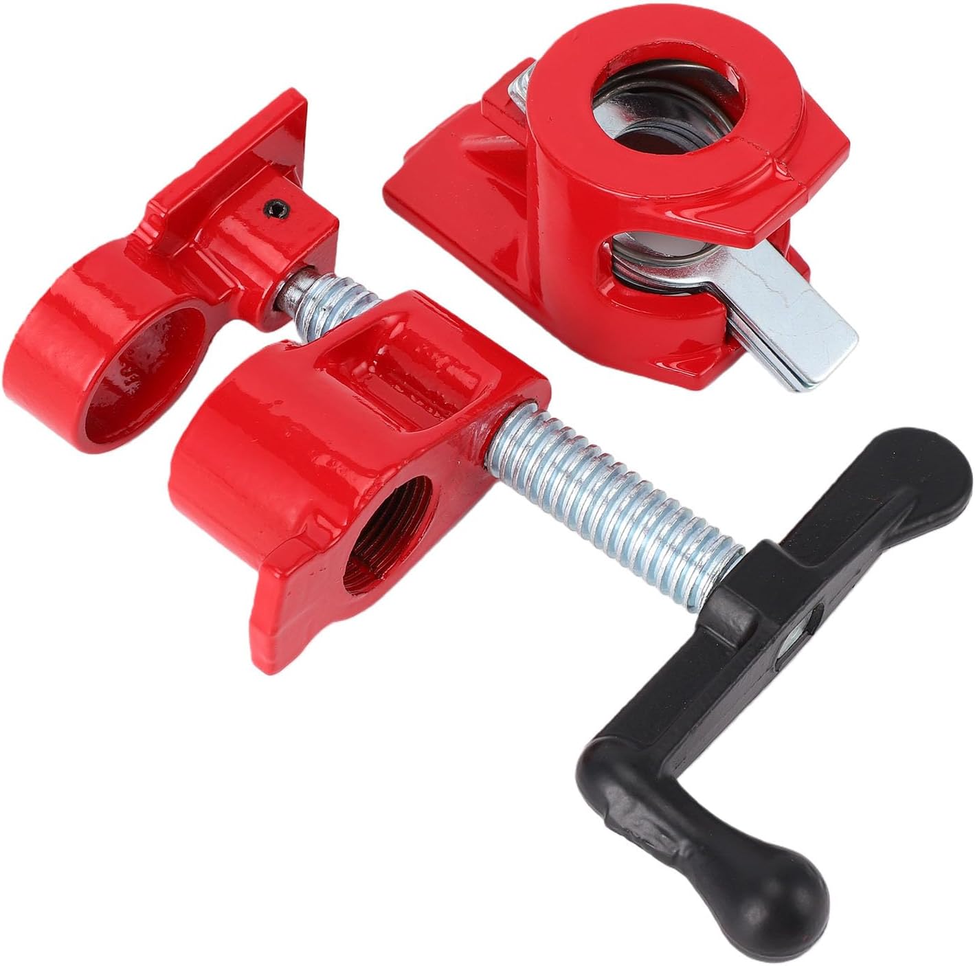4Sets 3/4 Inch Woodworking Clamp Set, Cast Iron Wide Base Vise for Wood Metal Workbench Gluing Drilling Cabinet Making,