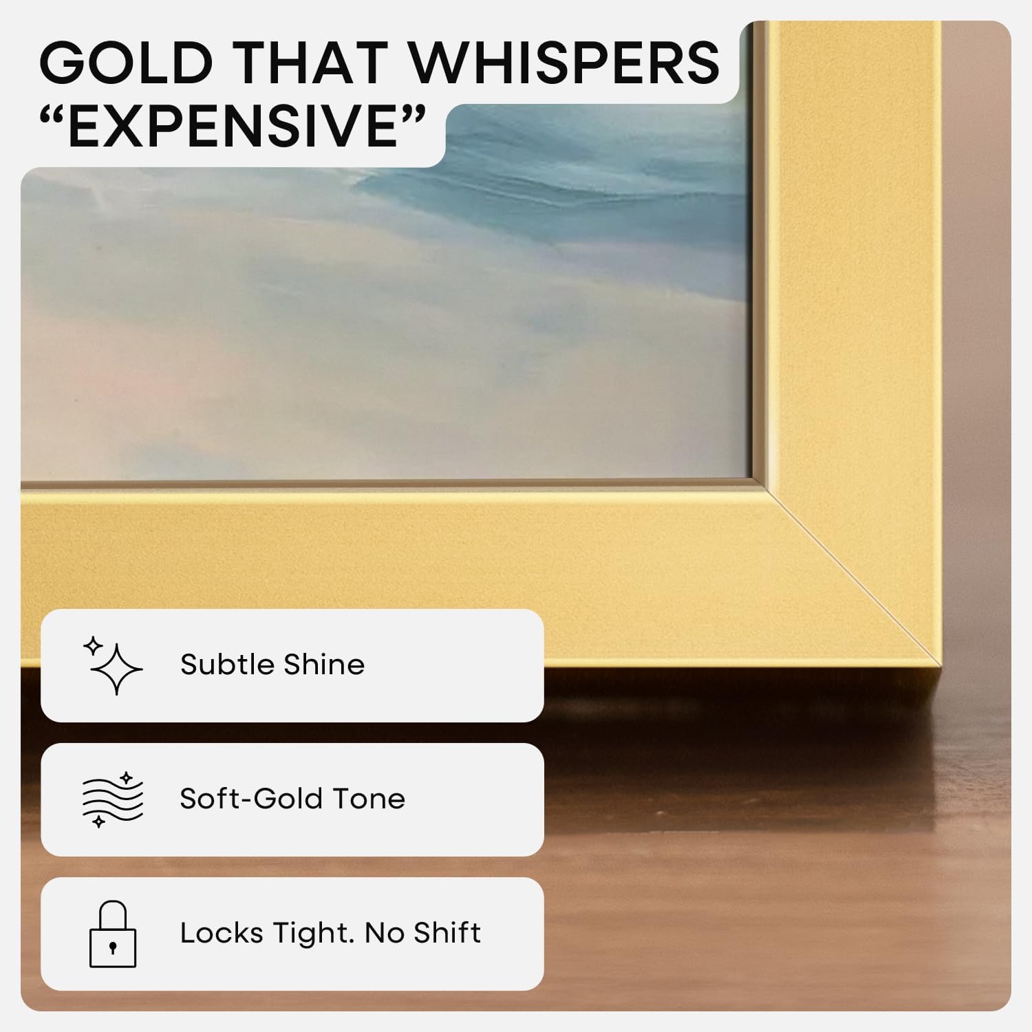 Homeforia A0 Poster Frame Gold, High End Metal 33.1 x 46.8 inches Large Picture Frames with Mat 23.4 x 33.1 for Photo, A0 Size Frames Matted to A1 Print, 33.1x46.8 Thin Frame, Tempered Glass, Set of 1