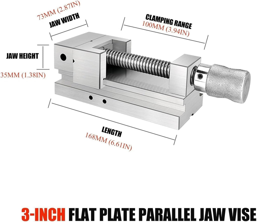 High Precision Bench Vise 0.003mm Multi-purpose with Comfort Handle for Woodworking and Metalworking, Durable for Professional and DIY Use(3inch)
