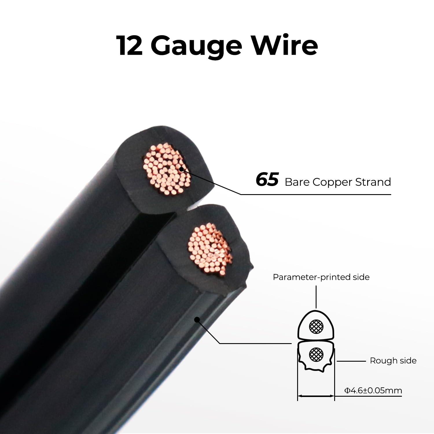 FIRMERST 12/2 Low Voltage Wire Outdoor Landscape Lighting Cable 1000 Feet