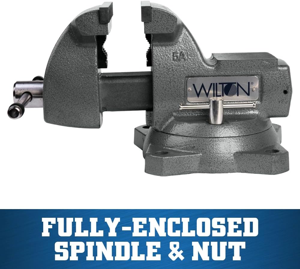 Wilton Mechanics Bench Vise, 5' Jaw Width, 5-1/4' Jaw Opening, 3-3/4' Throat (Model 745)