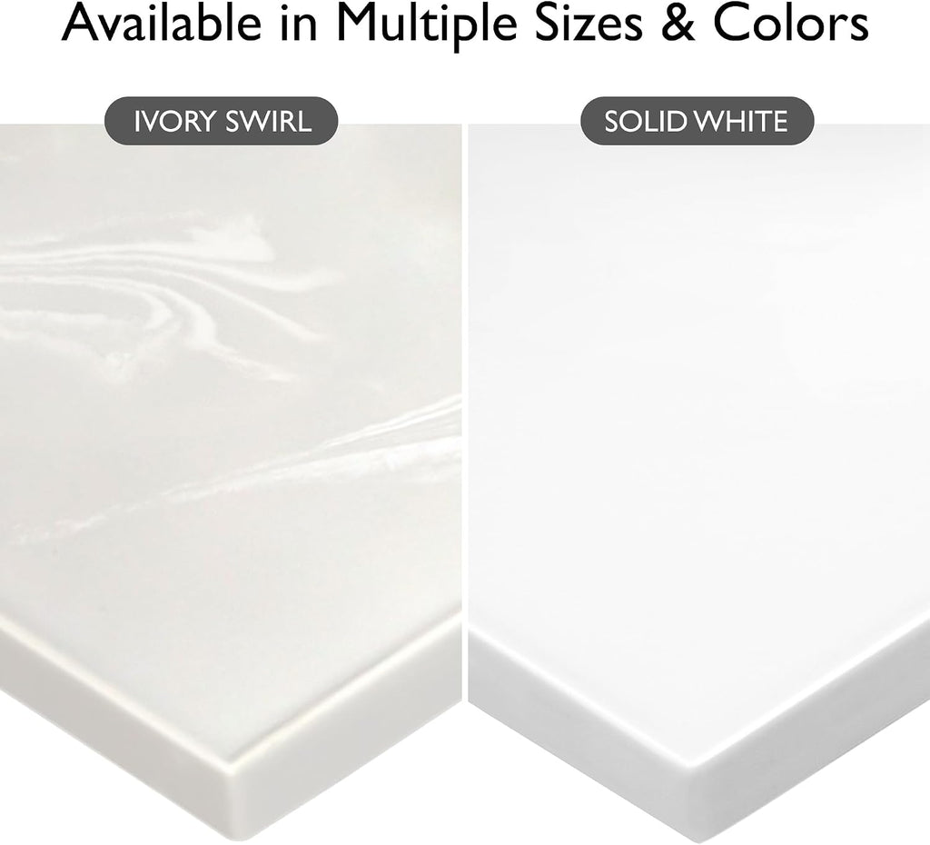 49 Inch Camilla Modern Vanity Top Single Sink with Backsplash, Solid White – Design House, 630244