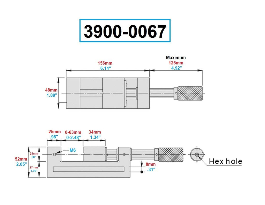 HHIP 3900-0067 Precision Toolmaker's Vise, 2' Width x 1' Depth Jaw, 2.5' Jaw Opening (Pack of 1)
