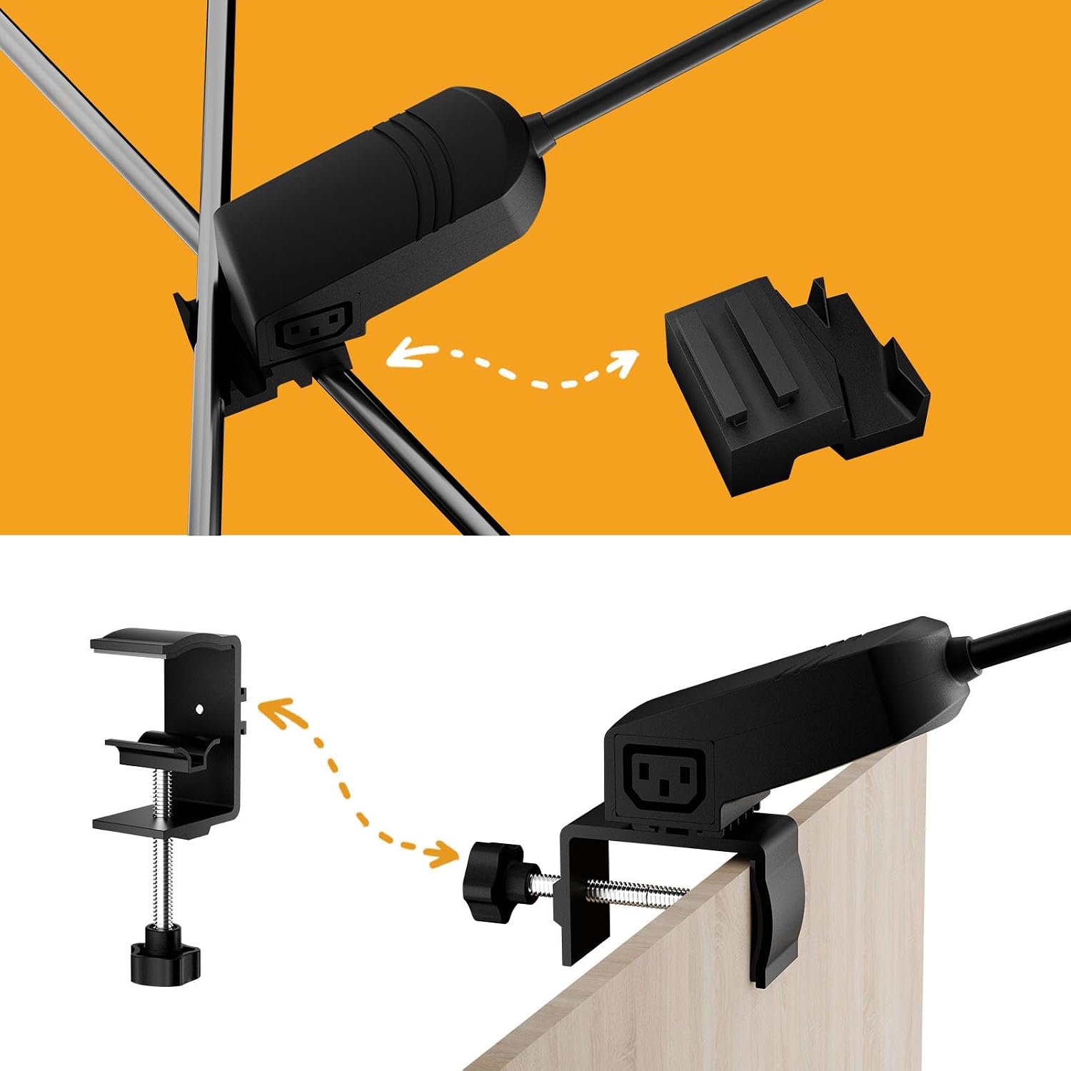Trade Show Booth Lights, LED Display Lighting For Trade Shows,Portable Exhibit Arm Lighting,Connectable Craft tradeshow Lights Include Clamps,Mounting Brackets,Power Cables,Connect Cables (3pcs Black)