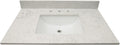 MSI Carrara Sky Vanity Top with Under Mount Rectangle Ceramic Sinks, Engineered Marble Stone, 4' CC Faucet Holes, 37'X22'