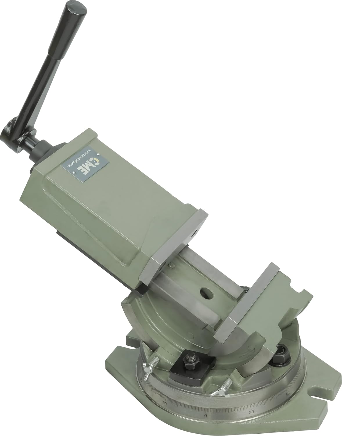 CME Machinist's Tilting Vise with Swivel Base, 90° Tilt, 5' Jaw Width, 3 15/16' Maximum Opening