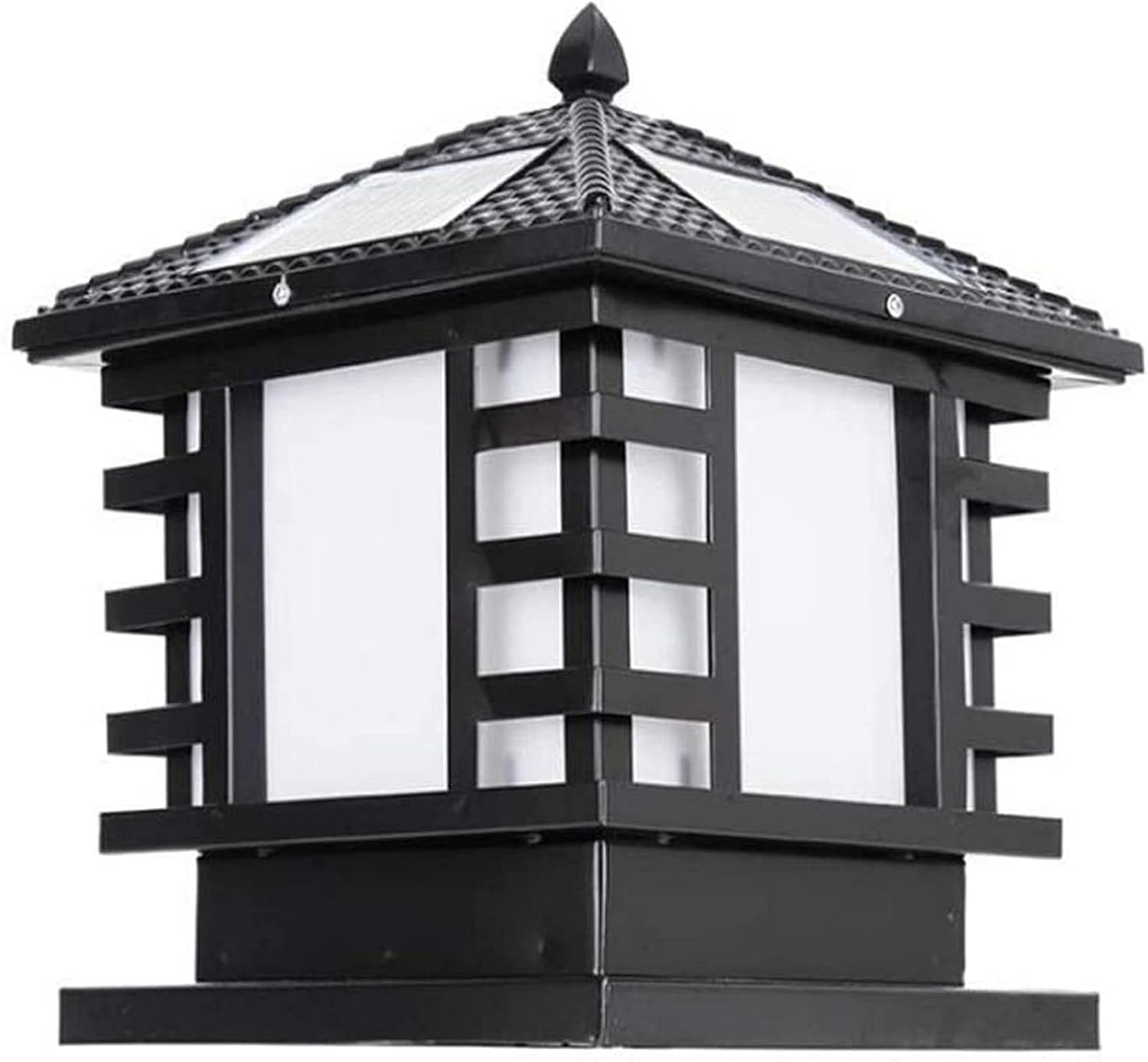 Solar Lantern Outdoor Lights,Garden Post Light Solar Column Head Light Waterproof Fence Outdoor Lamp Gate Post Light Garden Villa Yard Gate Light Solar Column Lamp Outdoor Courtyard Home