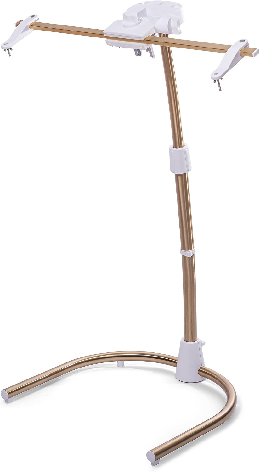 Daylight Company Stitchsmart Stand, Adjustable Embroidery Hoop Stand, Rotated Cross Stitch Stand, Hoop Holder, Hands Free Needlework Stand for Art Craft Sewing Projects,White