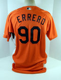 2007-08 Baltimore Orioles Errero #90 Game Used Orange Jersey BP ST 019 - Game Used MLB Jerseys