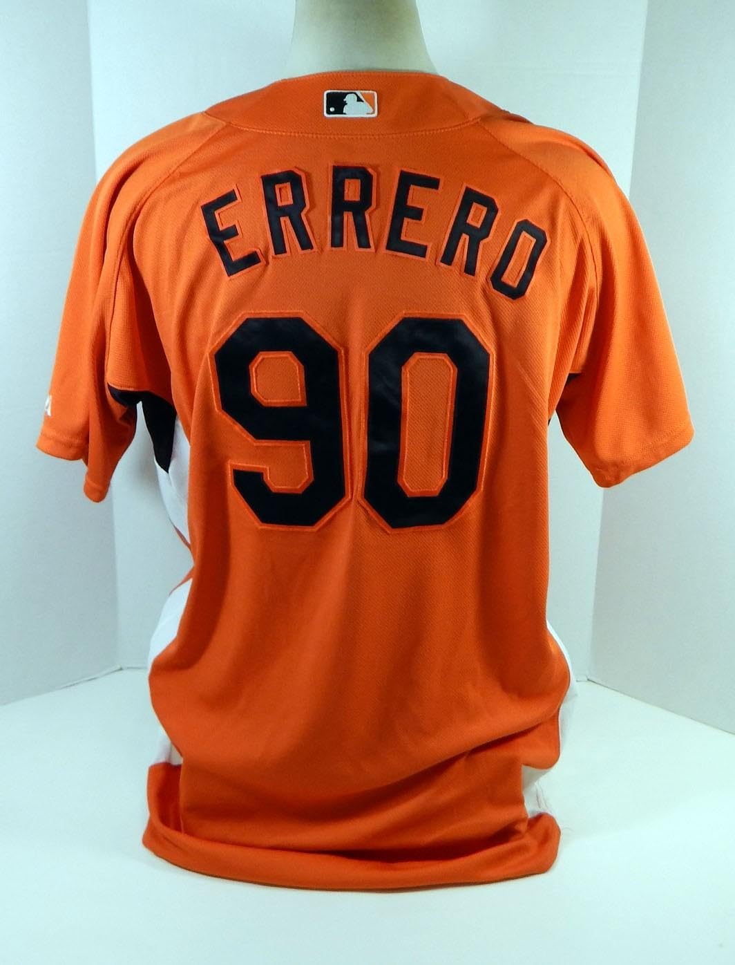 2007-08 Baltimore Orioles Errero #90 Game Used Orange Jersey BP ST 019 - Game Used MLB Jerseys
