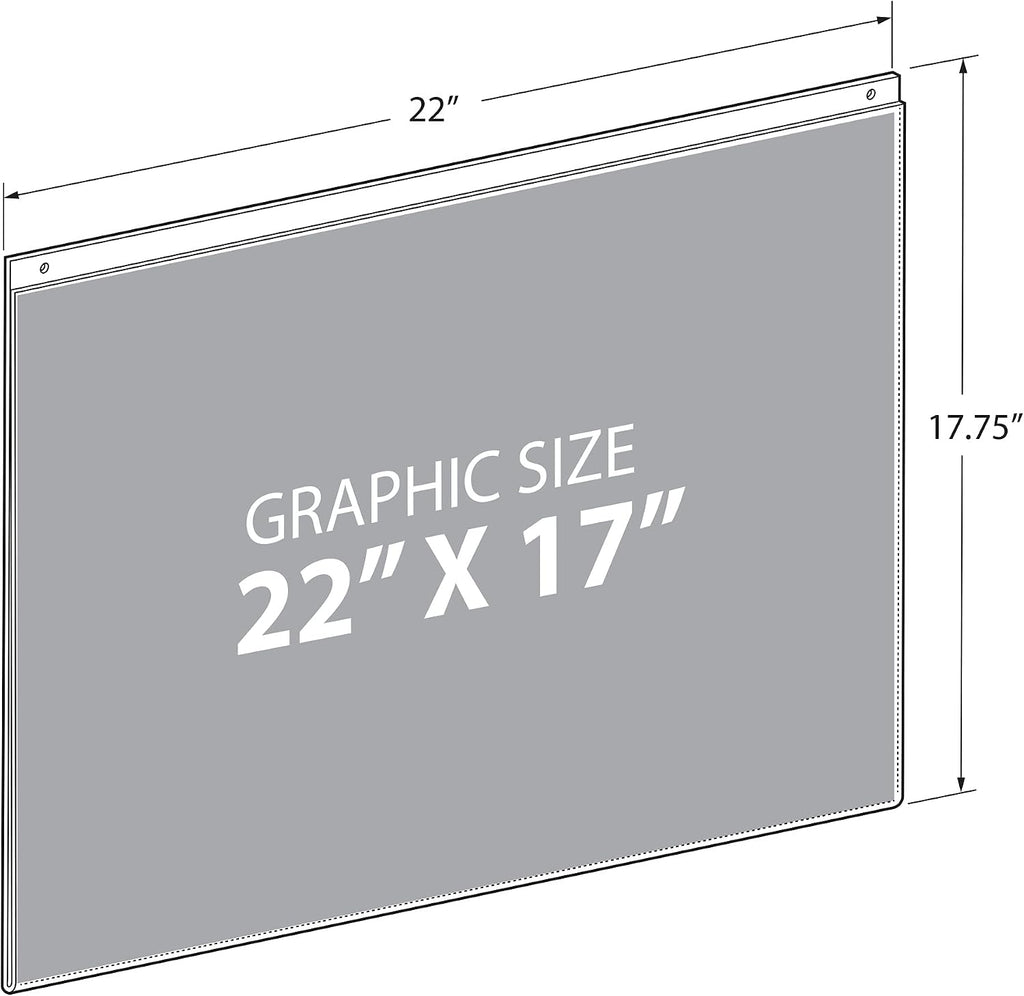 Azar Displays 162729 22-Inch Width by 17-Inch Height Wall U-Frame with Pre-Cut Hanging Holes, 10-Pack