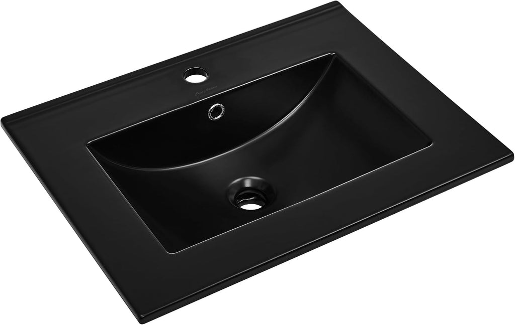 Swiss Madison 24' Vanity Sink Top in Glossy Black