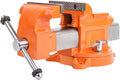 Forward Bench Vise 5 Inch Ductile Iron Bench Vice with 360 Degree Swivel Base and Channel Steel Guide Bar 30505 (5')