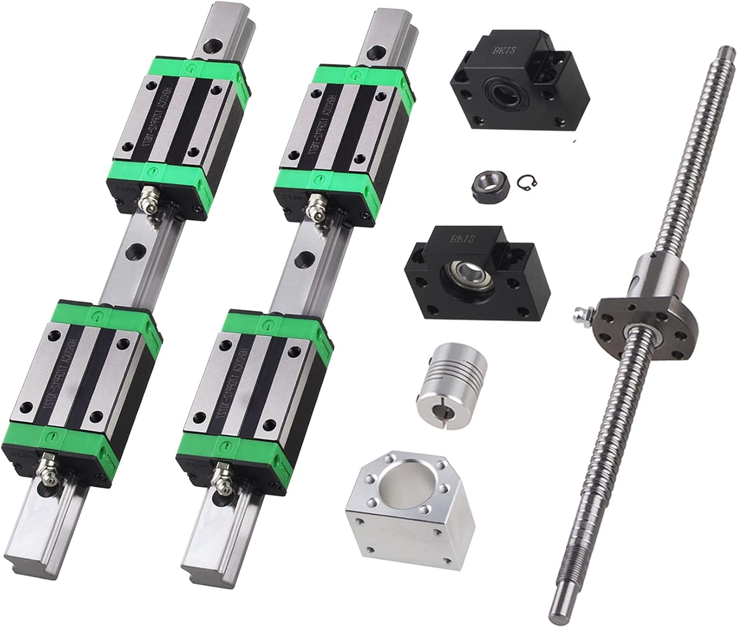 HGR20 Linear Guide Rail kit 200mm Linear Slide Rail with 4 Bearing Block + 1Pcs SFU1605 250mm Ballscrew kit with BF12/BK12, Ball nut, DSG16H, Coupling for DIY CNC Routers Lathes Mills