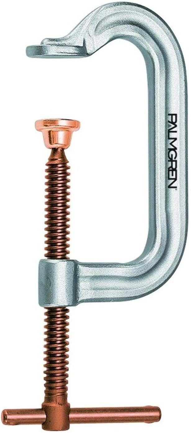 Palmgren 9629158, Regular Duty Deep Throat C-Clamp with Copper Spindle, 0-8 Inches