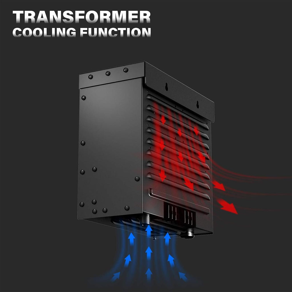 Low Voltage Landscape Transformer 600W Outdoor Weatherproof Transformer 120V AC to 12V AC with Sensor and Weather Shield for LED Lighting, Spotlight, Pathway Light, ETL Listed